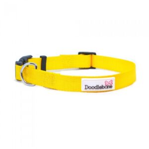 Doodlebone Bold Nylon Adjustable Yellow Dog Collar