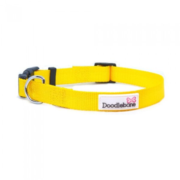 Doodlebone Bold Nylon Adjustable Yellow Dog Collar