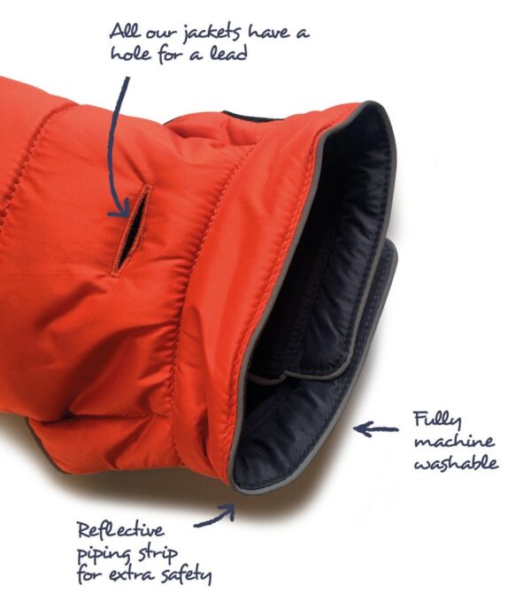 Doodlebone Combi-Puffer Reversible Dog Jacket in Orange / Grey