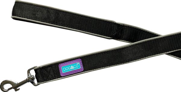 Dog & Co Strong Nylon Reflective Black Dog Lead