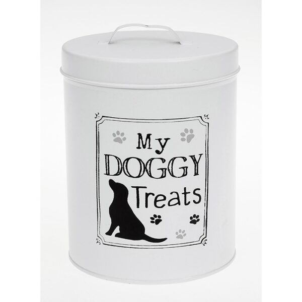 White Dog Biscuit Treat Tin - 'My Doggy Treats'