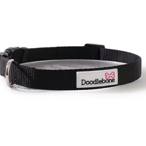 Doodlebone Bold Nylon Adjustable Black Dog Collar