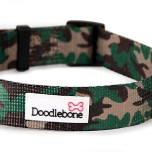 Doodlebone Bold Patterned Nylon Adjustable Camo Dog Collar