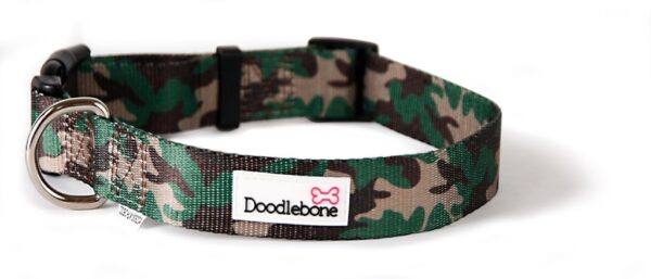 Doodlebone Bold Patterned Nylon Adjustable Camo Dog Collar