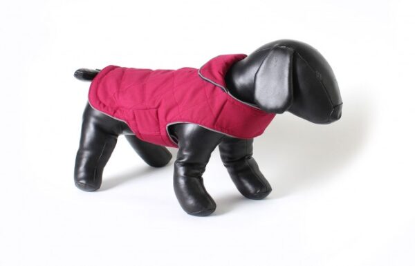 Doodlebone Tweedy Reversible Dog Jacket in Dark Blue / Raspberry