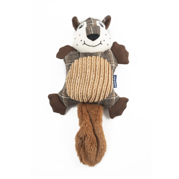 Ancol Forest Flingers Beige Squirrel Plush Dog Toy