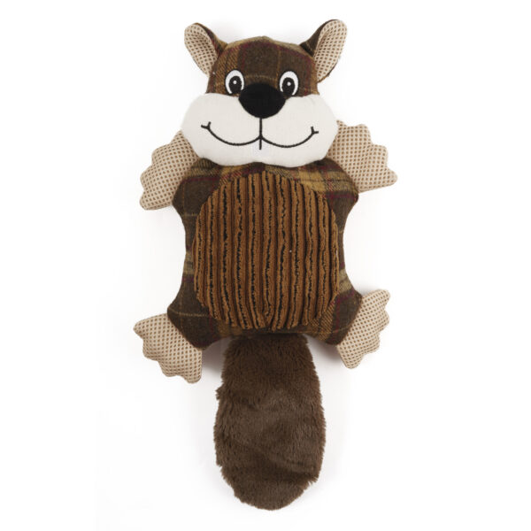 Ancol Forest Flingers Brown Beaver Plush Dog Toy