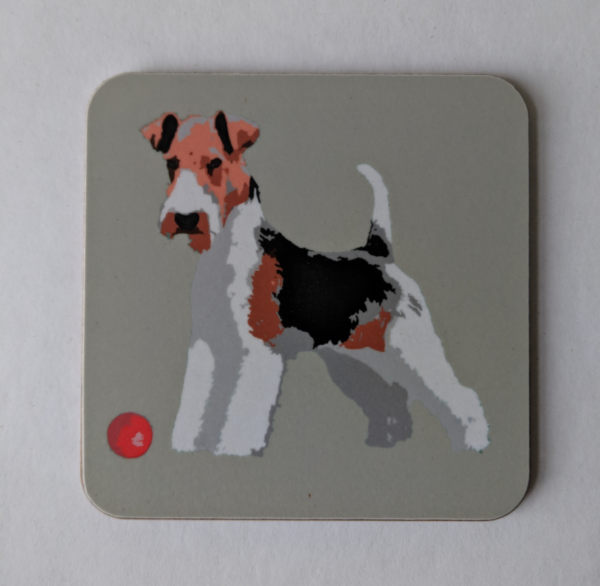 Stone Fox Terrier Coaster by Betty Boyns