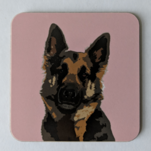 Stone German Shepherd Coaster by Betty Boyns