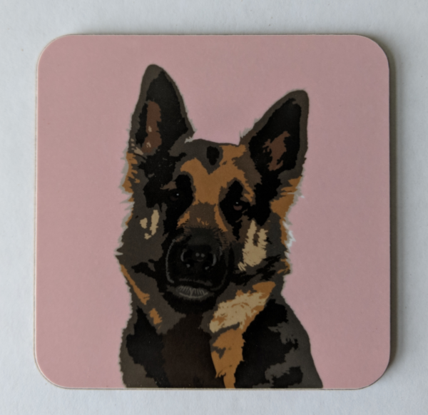 Stone German Shepherd Coaster by Betty Boyns