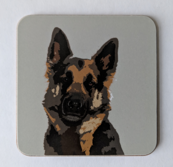 Pink German Shepherd Coaster by Betty Boyns