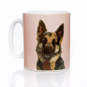 Pink German Shepherd Mug by Betty Boyns