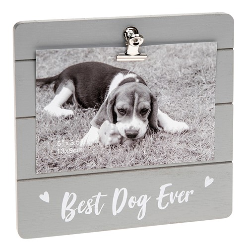 Grey Best Dog Ever Clip Photograph Frame