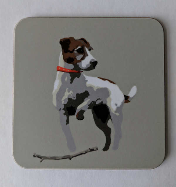 Stone Jack Russell Coaster by Betty Boyns