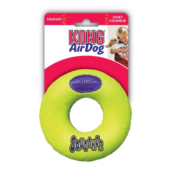 Large Kong Airdog Squeaker Donut Strong Dog Toy