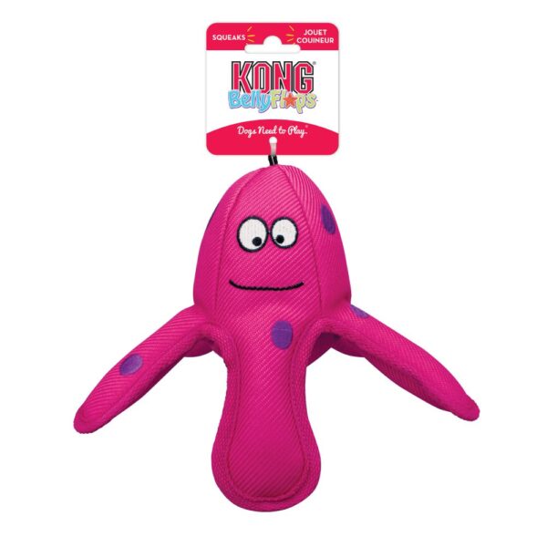 KONG Pink Belly Flops Octopus Strong Dog Toy