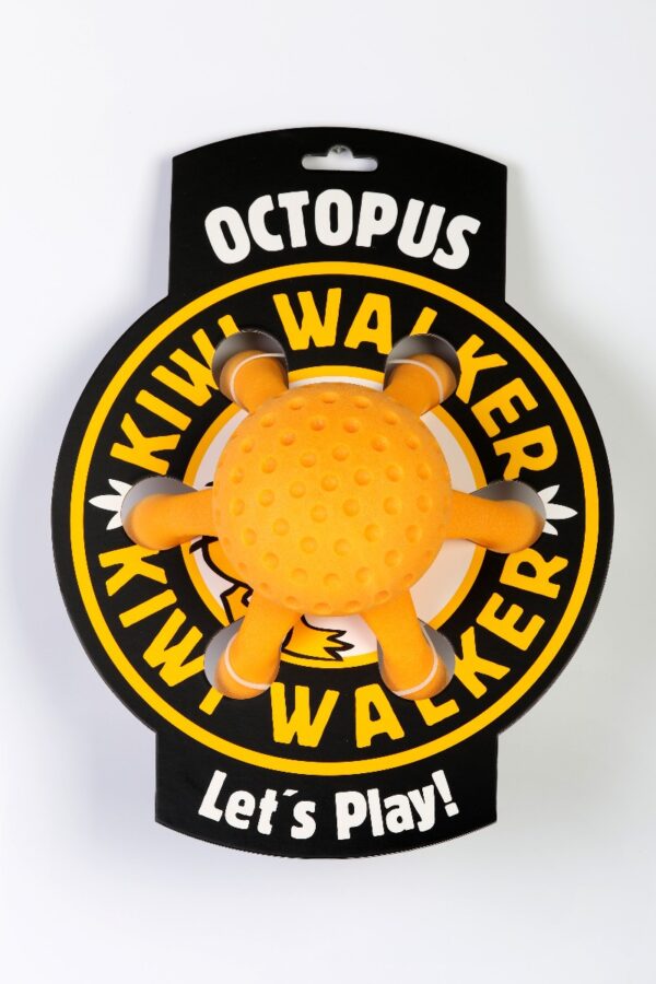 Orange Kiwi Walker Octopus Strong Dog Toy