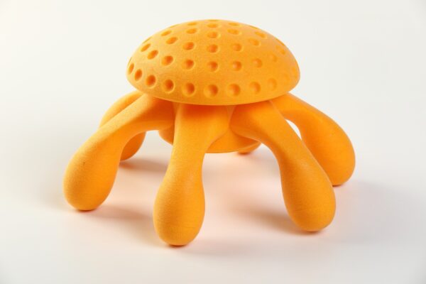 Orange Kiwi Walker Octopus Strong Dog Toy