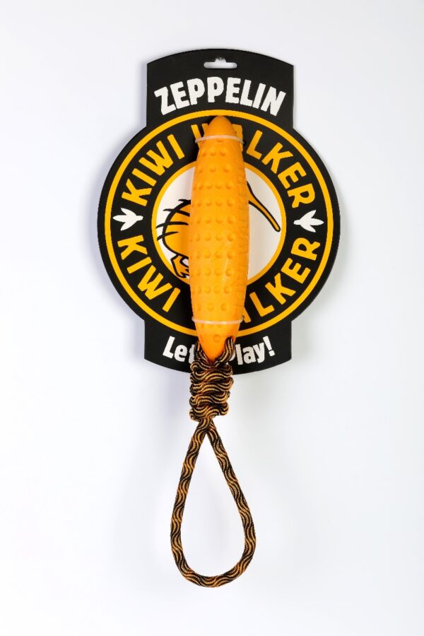 Orange Kiwi Walker Zeppelin Strong Dog Toy