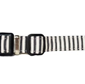 Black and White Monochrome Striped Adjustable Dog Collar by Arton & Co