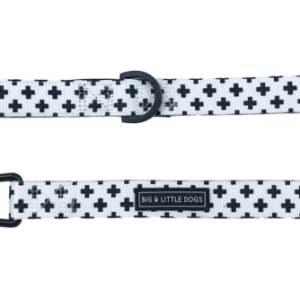 'Nordic Crosses' black and white Dog Lead by Big & Little Dogs