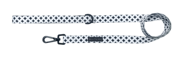 'Nordic Crosses' black and white Dog Lead by Big & Little Dogs