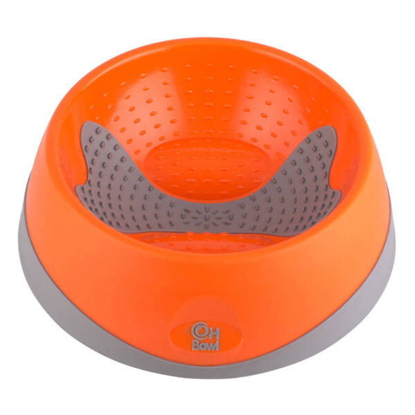 Industripet Innovative Oral Health Orange Dog Food Bowl