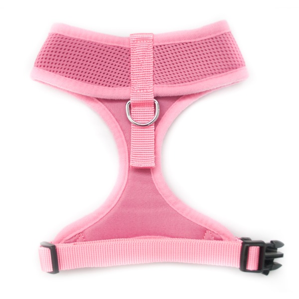 Back of Pink Padded Dog Harness by Wagytail