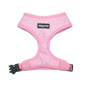 Pink Dog Harness with White Polka Dots by Wagytail
