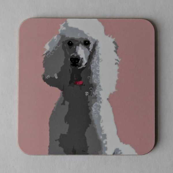 Pink Poodle Coaster by Betty Boyns