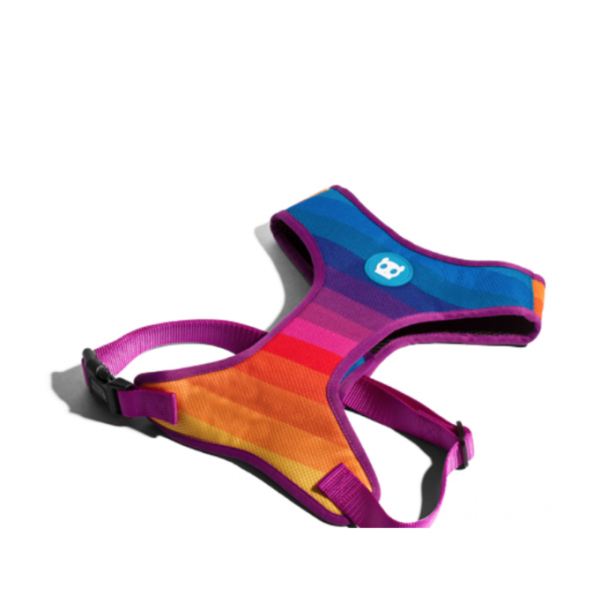 Zee.Dog 'Prisma' Rainbow Stripe Air Mesh Soft Dog Harness