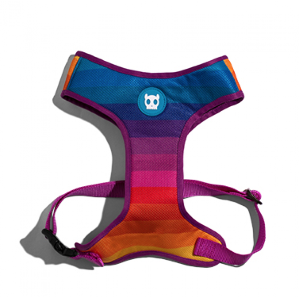 Zee.Dog 'Prisma' Rainbow Stripe Air Mesh Soft Dog Harness