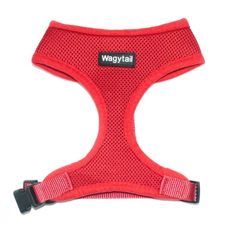 Red Adjustable Padded Dog Harness by Wagytail