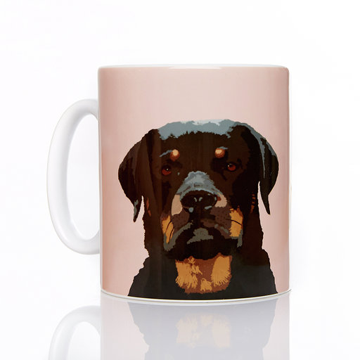 Pink Rottweiler Mug by Betty Boyns