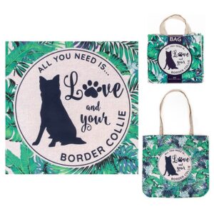 Lisa Pollock All You Need Is Love And Your Border Collie Eco Reusable Shopping Bag
