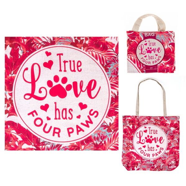Lisa Pollock True Love Has Four Paws Eco Reusable Shopping Bag