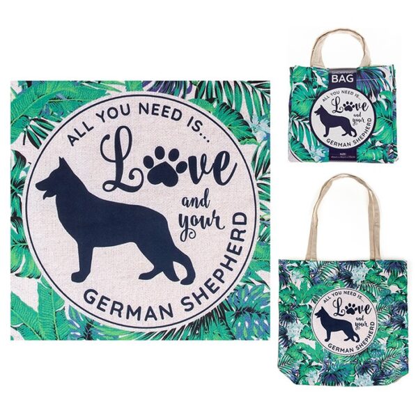 Lisa Pollock All You Need Is Love And Your German Shepherd Eco Reusable Shopping Bag