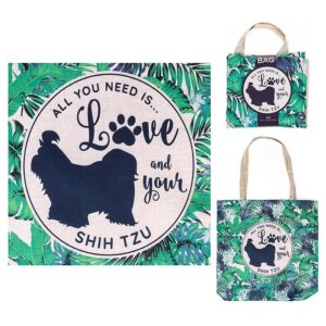 Lisa Pollock All You Need Is Love And Your Shih Tzu Eco Reusable Shopping Bag