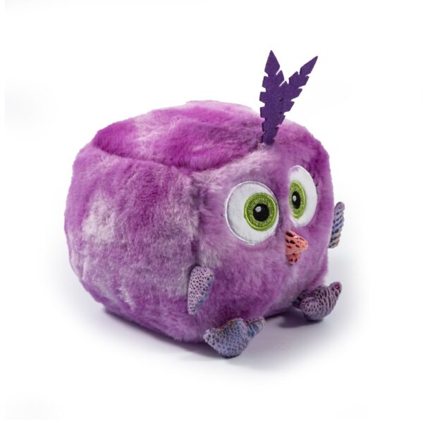 Ancol Purple Square Birds Plush Cute Dog Toy