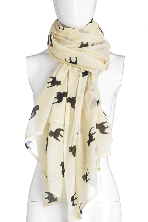 Cream Staffie Silhouette Scarf by The Lancashire Dog Company