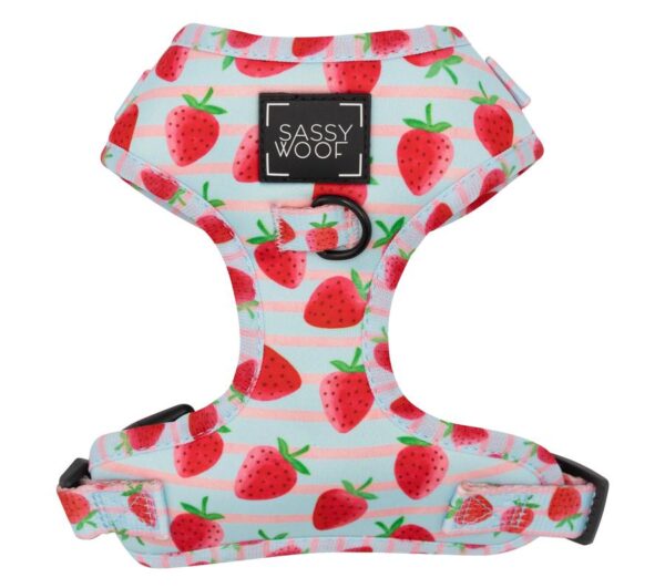 Sassy Woof 'I Woof You Berry Much' Strawberry Print Adjustable Dog Harness