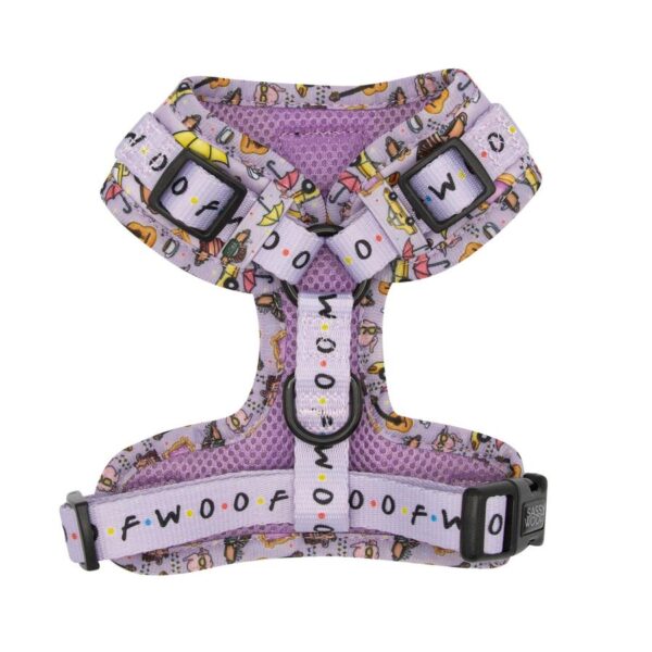 Sassy Woof 'The One With The Sassiest Woof' Friend's Themed Purple Adjustable Dog Harness
