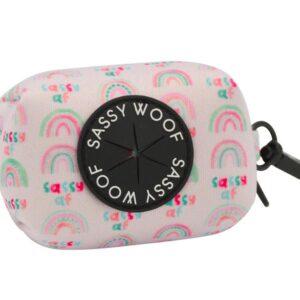Sassy Woof 'Sassy AF' Pink Rainbow Poo Bag Holder