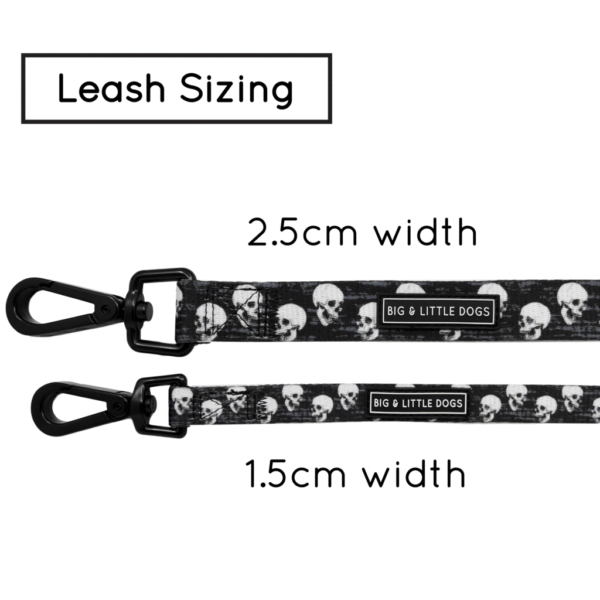 Big & Little Dogs 'Trouble Maker' Skull Print Black Dog Lead