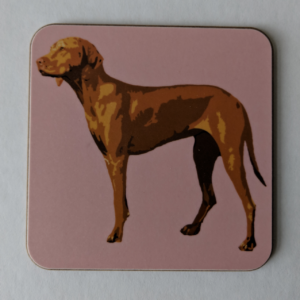 Pink Vizsla Coaster by Betty Boyns