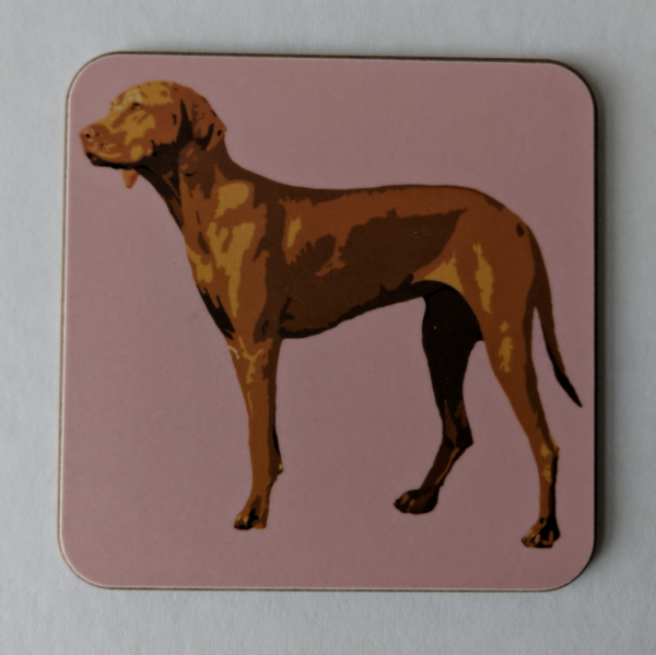 Pink Vizsla Coaster by Betty Boyns