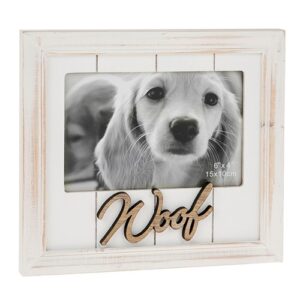 White Wood Dog Photograph Frame