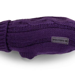 Purple Wolters Cable Knit Wide Fit Dog Jumper for frenchies, pugs and staffies