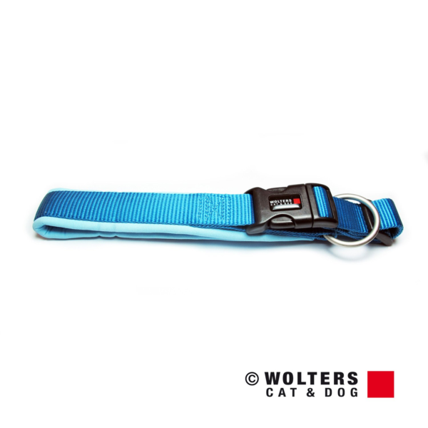 Wolters Padded Dog Collar - Aqua / Light Blue
