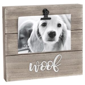 Block Clip Freestanding Wood Photograph Frame - Woof